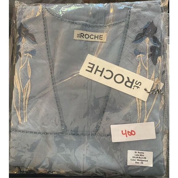 Blue Embroidered Women's Dress - Picture 5 of 5